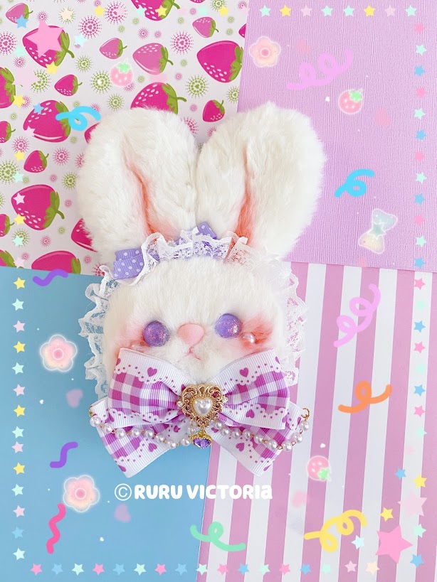 Lolita Plush Rabbit Brooch Hairpin