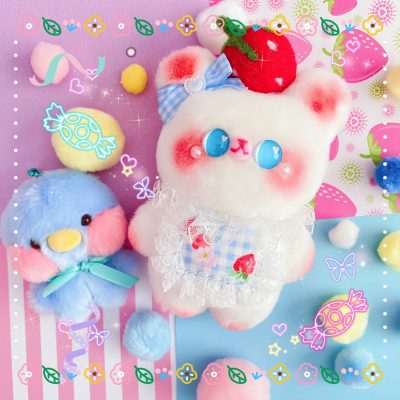 Fuwa Strawberry Bear Plush | Kawaii Plush| Kawaii stuff | Cute Plush