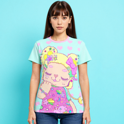 Decora Ruru Bear Pastel Cotton T-Shirt | Harajuku Style | Kawaii T-shirt